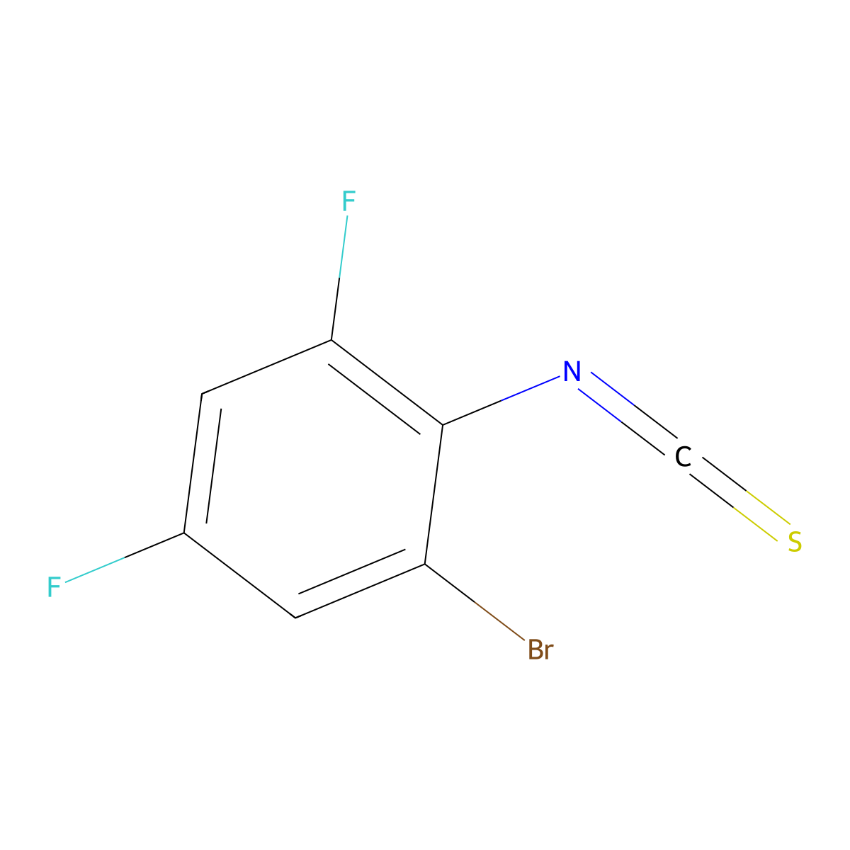 2-Bromo-4,6-difluorophenyl isothiocyanate molecular structure, CAS 224032-82-0
