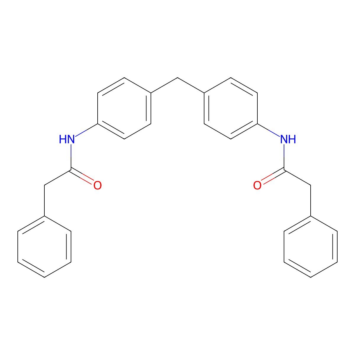 2-phenyl-N-(4-{4-[(phenylacetyl)amino]benzyl}phenyl)acetamide molecular structure, CAS 224033-16-3