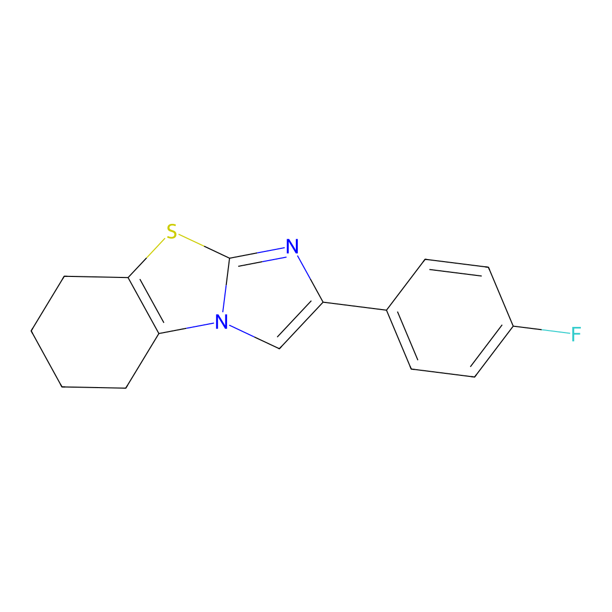 2-(4-Fluorophenyl)-5,6,7,8-tetrahydroimidazo[2,1-b][1,3]benzothiazole molecular structure, CAS 224033-54-9