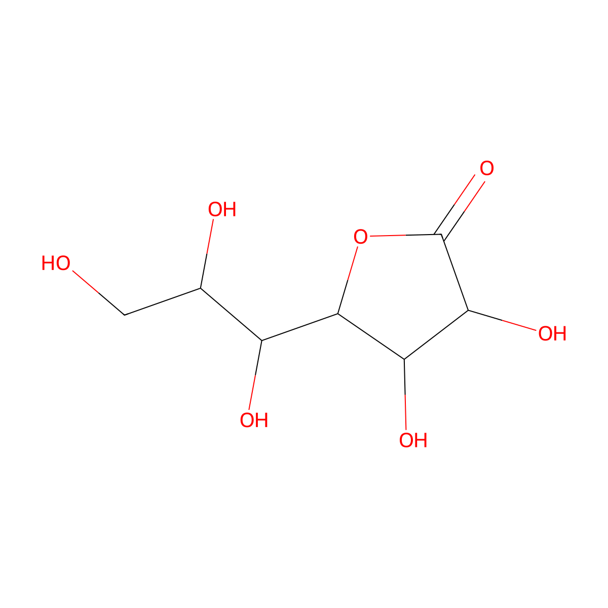 D-glycero-L-manno-Heptonic acid, gamma-lactone molecular structure, CAS 22404-04-2