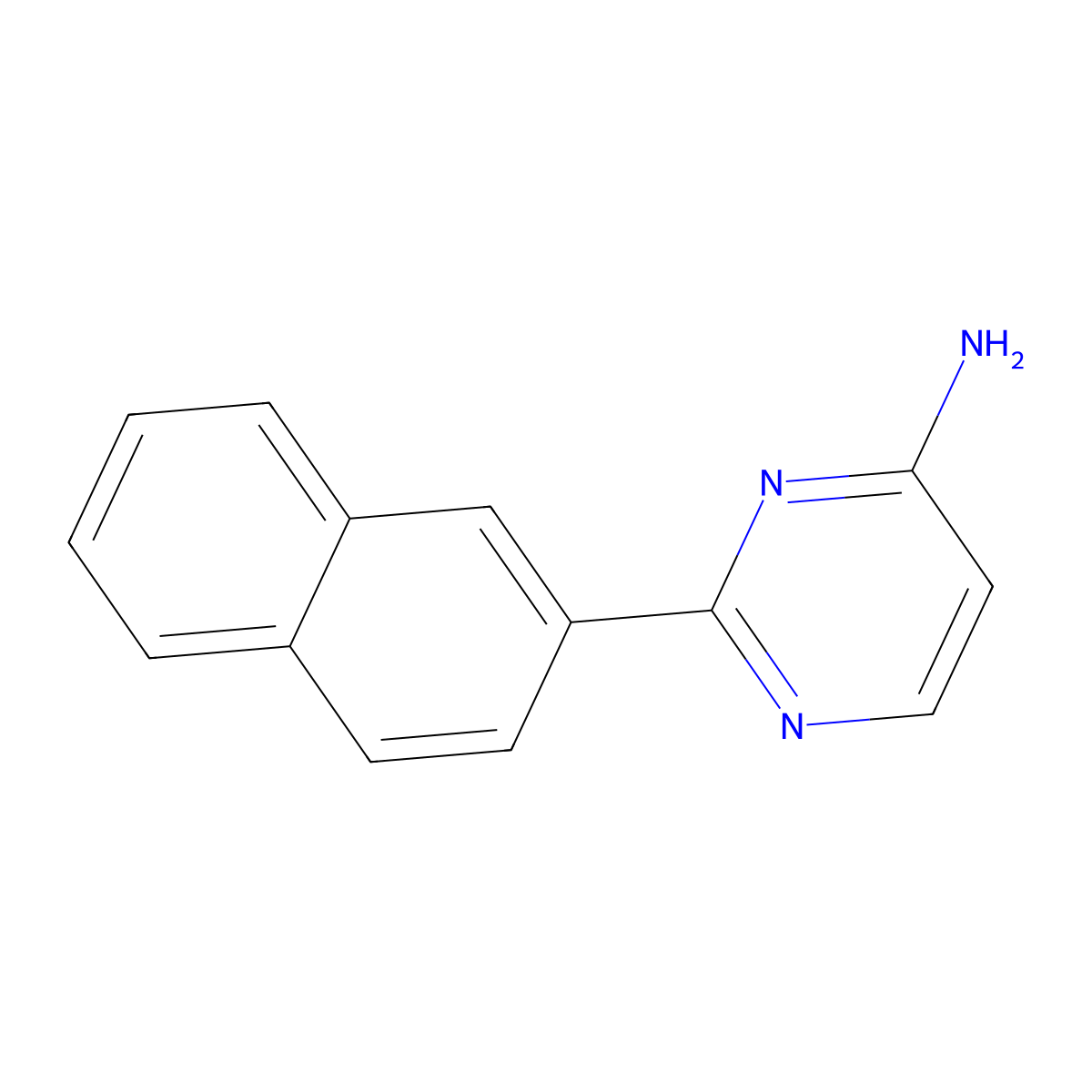 4-Pyrimidinamine, 2-(2-naphthalenyl)- molecular structure, CAS 22404-45-1