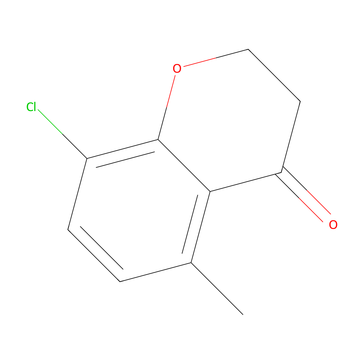 8-chloro-5-methyl-3,4-dihydro-2H-1-benzopyran-4-one molecular structure, CAS 22406-37-7
