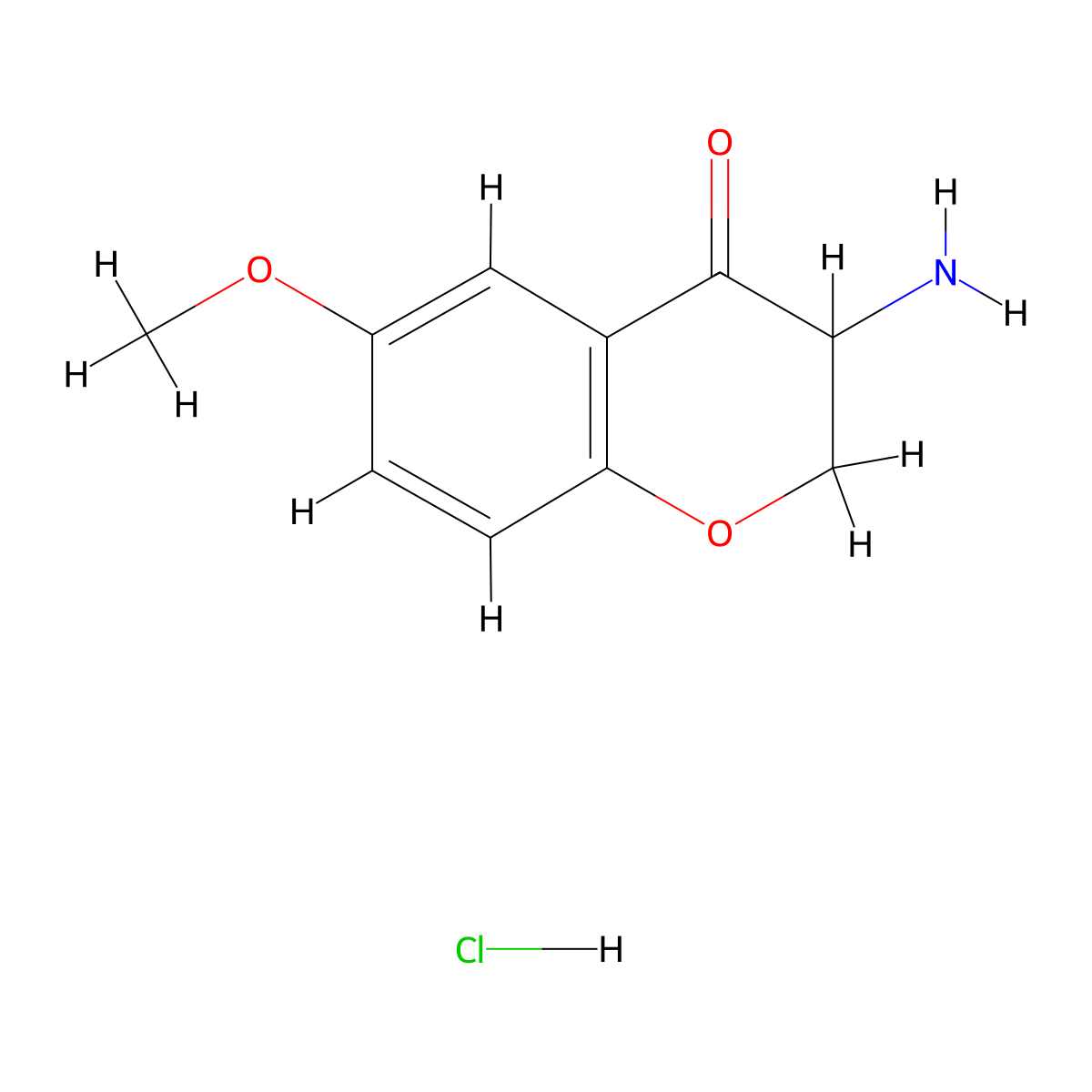 3-Amino-6-methoxychroman-4-one hydrochloride molecular structure, CAS 22406-60-6