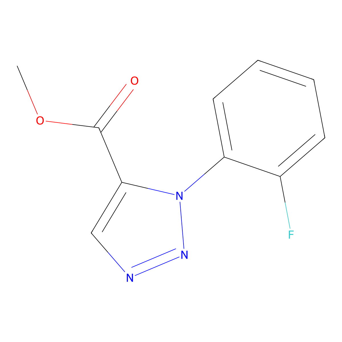 methyl 1-(2-fluorophenyl)-1H-1,2,3-triazole-5-carboxylate molecular structure, CAS 2240636-25-1