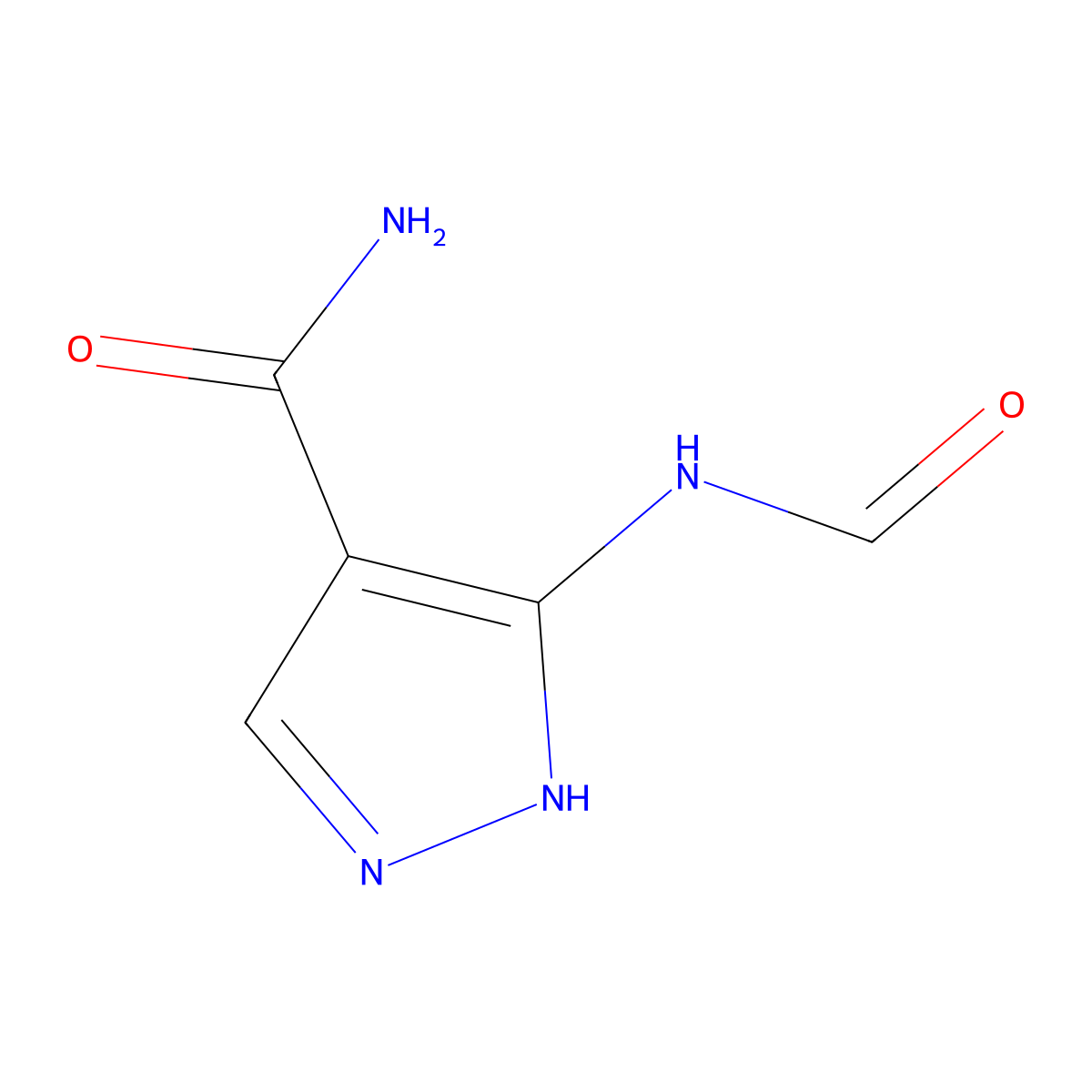5-Formylamino-1H-pyrazole-4-carboxamide molecular structure, CAS 22407-20-1