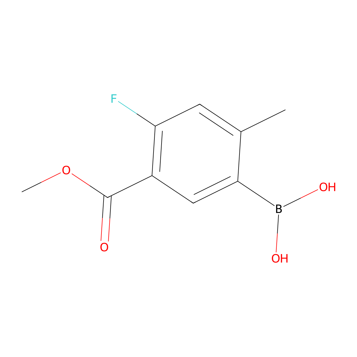 (4-Fluoro-5-(methoxycarbonyl)-2-methylphenyl)boronic acid molecular structure, CAS 2240996-05-6
