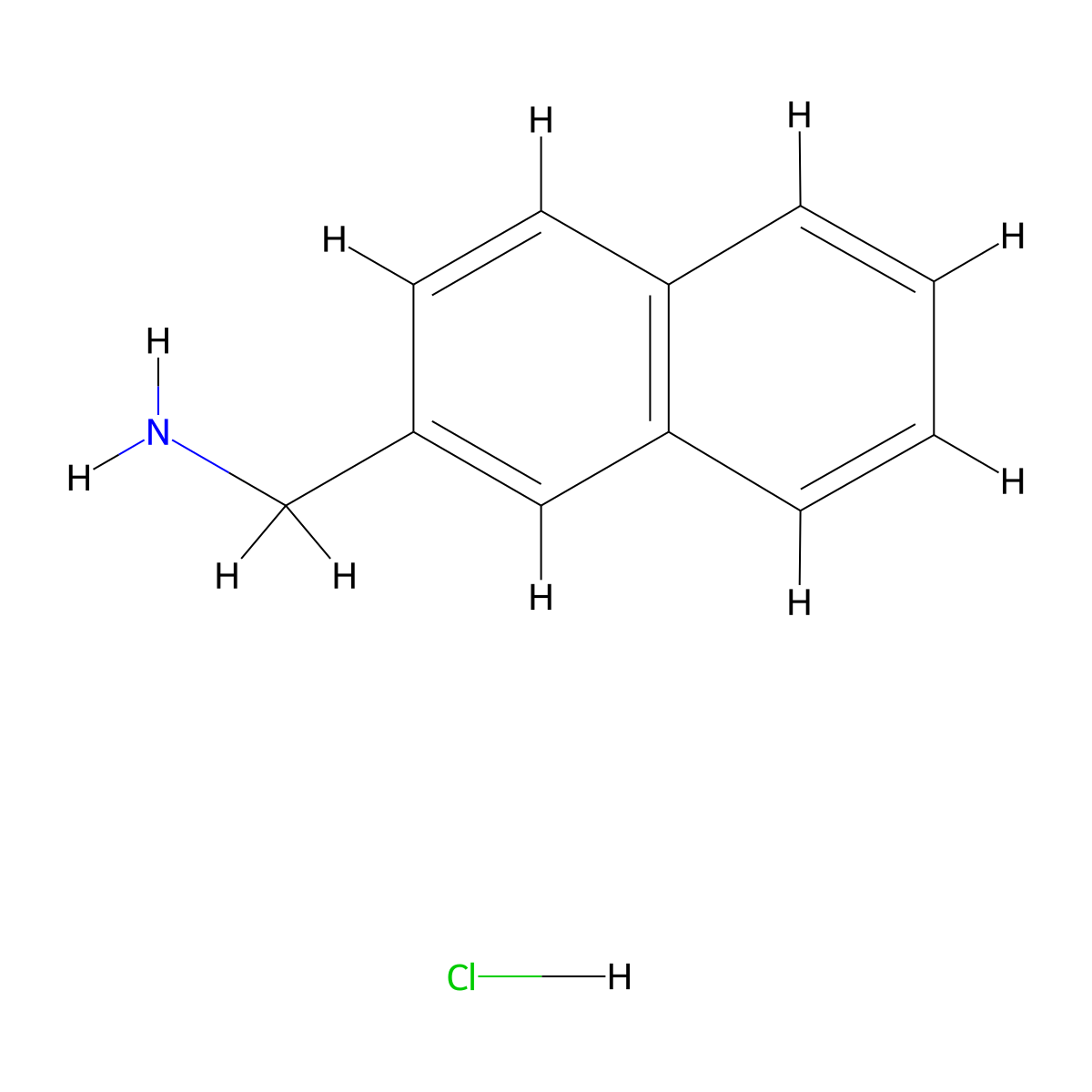 (Naphthalen-2-yl)methanamine hydrochloride molecular structure, CAS 2241-98-7