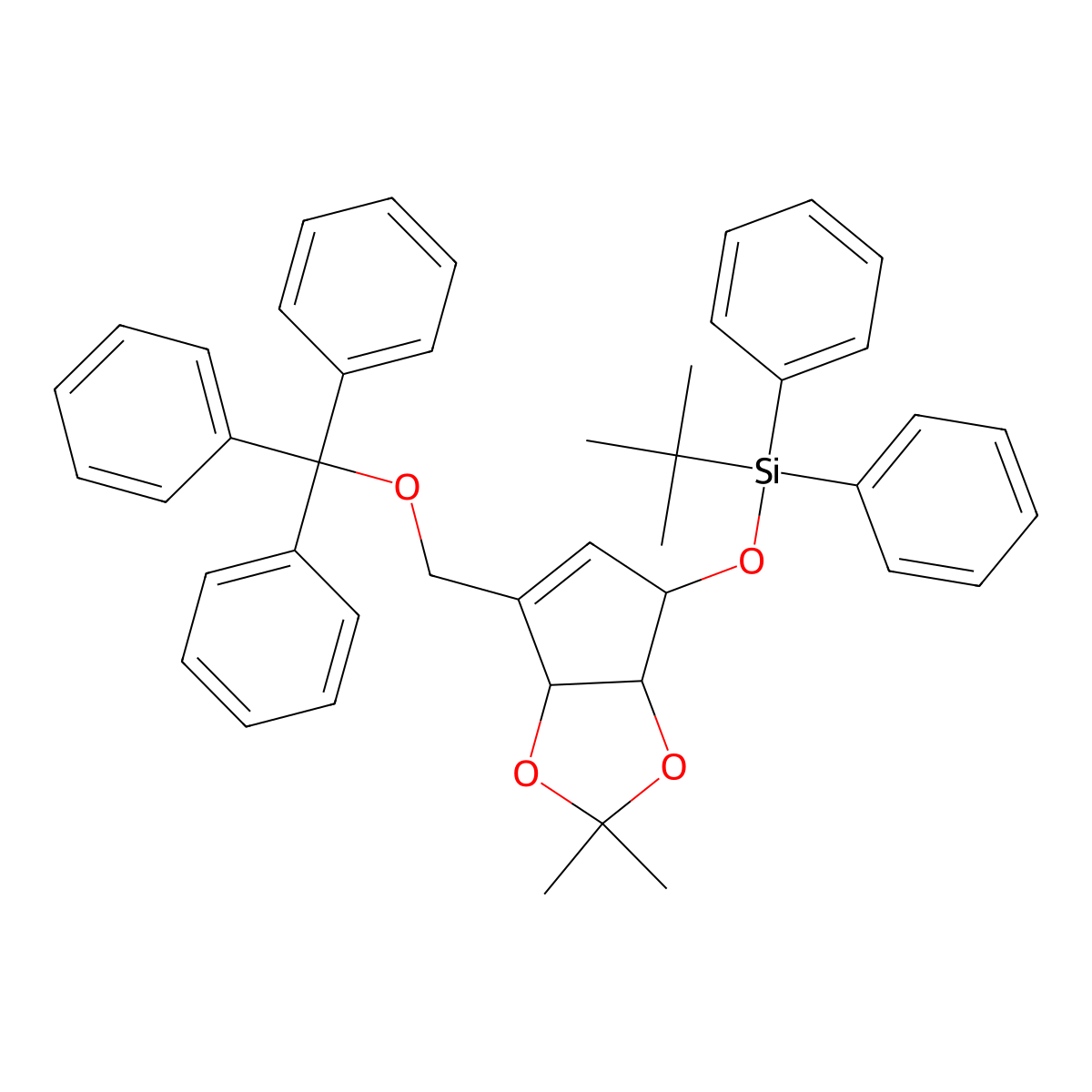 tert-butyl(((3aR,4S,6aR)-2,2-dimethyl-6-((trityloxy)methyl)-4,6a-dihydro-3aH-cyclopenta[d][1,3]dioxol-4-yl)oxy)diphenylsilane molecular structure, CAS 2241016-47-5