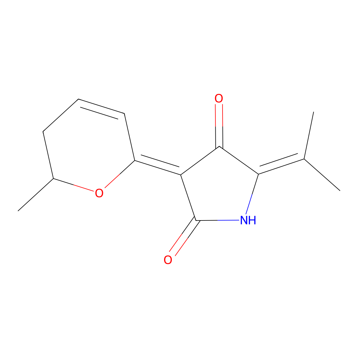 3-[(2S)-2-methyl-2,3-dihydropyran-6-ylidene]-5-propan-2-ylidenepyrrolidine-2,4-dione molecular structure, CAS 2241017-09-2