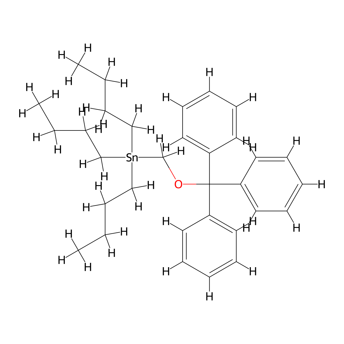 Tributyl(trityloxymethyl)stannane molecular structure, CAS 2241034-62-6