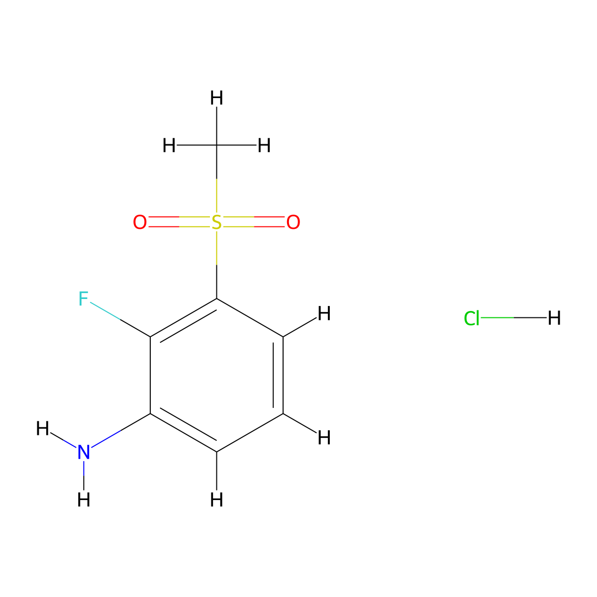 2-Fluoro-3-(methylsulfonyl)aniline hydrochloride molecular structure, CAS 2241040-20-8