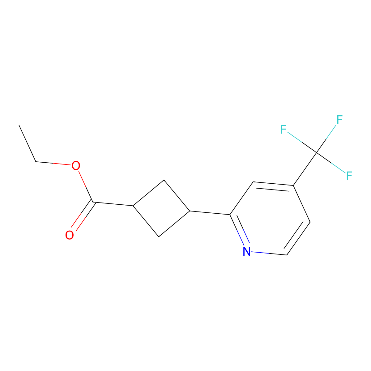 Ethyl 3-[4-(Trifluoromethyl)-2-pyridinyl]cyclobutanecarboxylate molecular structure, CAS 2241052-68-4