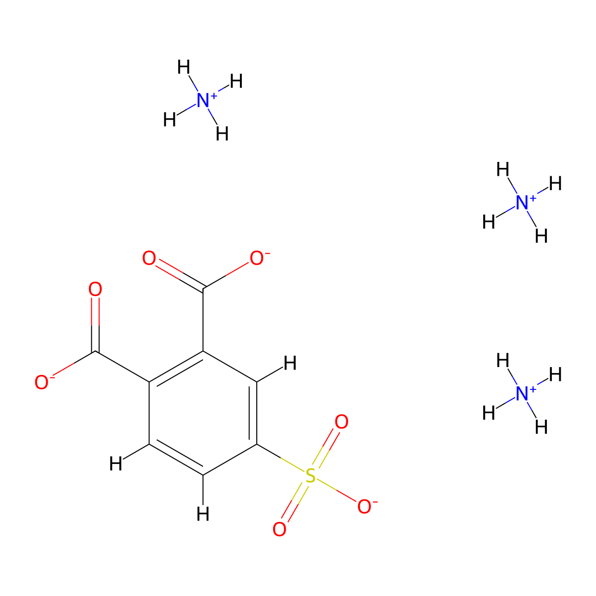 4-sulphophthalic acid, ammonium salt molecular structure, CAS 22411-24-1