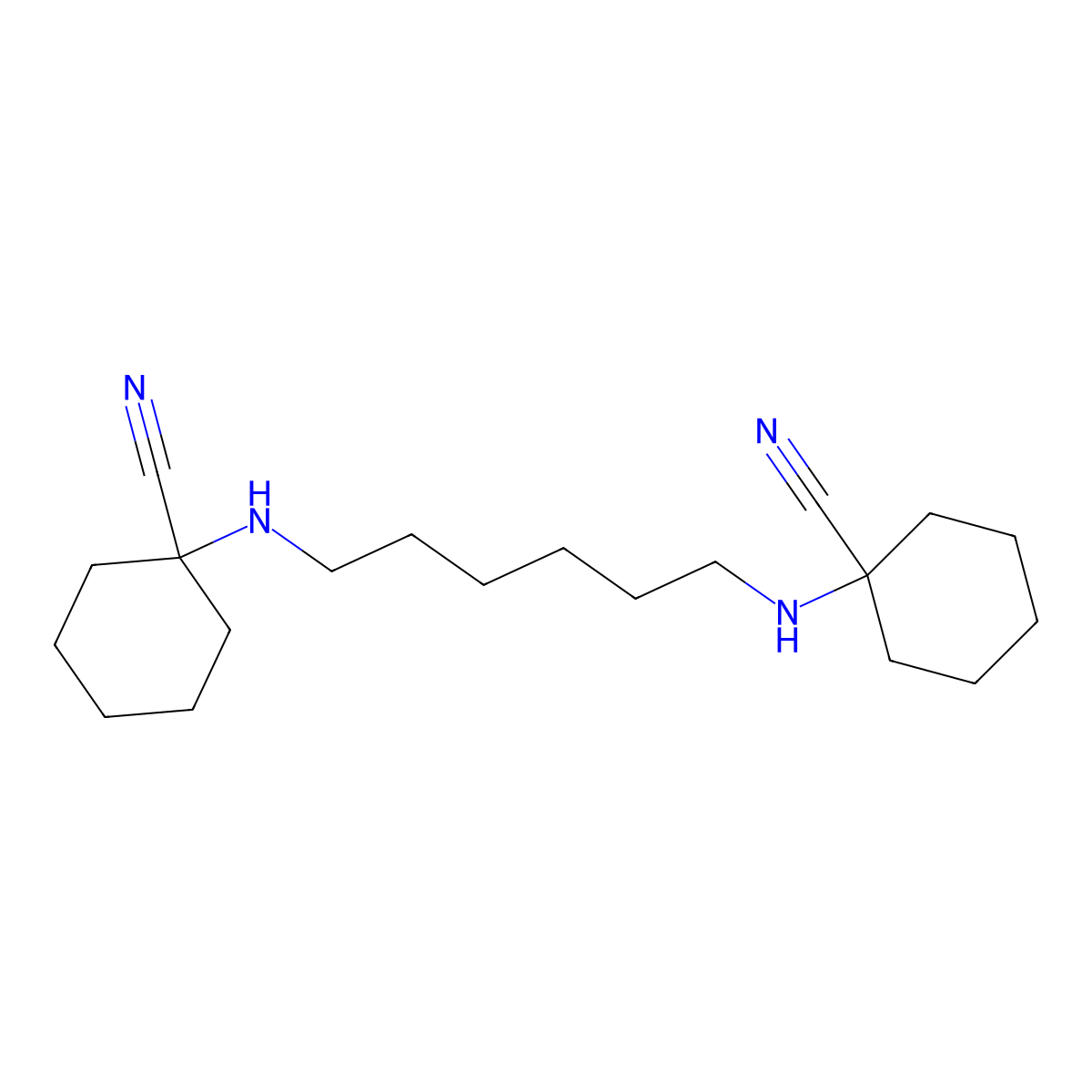 1-({6-[(1-Cyanocyclohexyl)amino]hexyl}amino)cyclohexane-1-carbonitrile molecular structure, CAS 22411-41-2