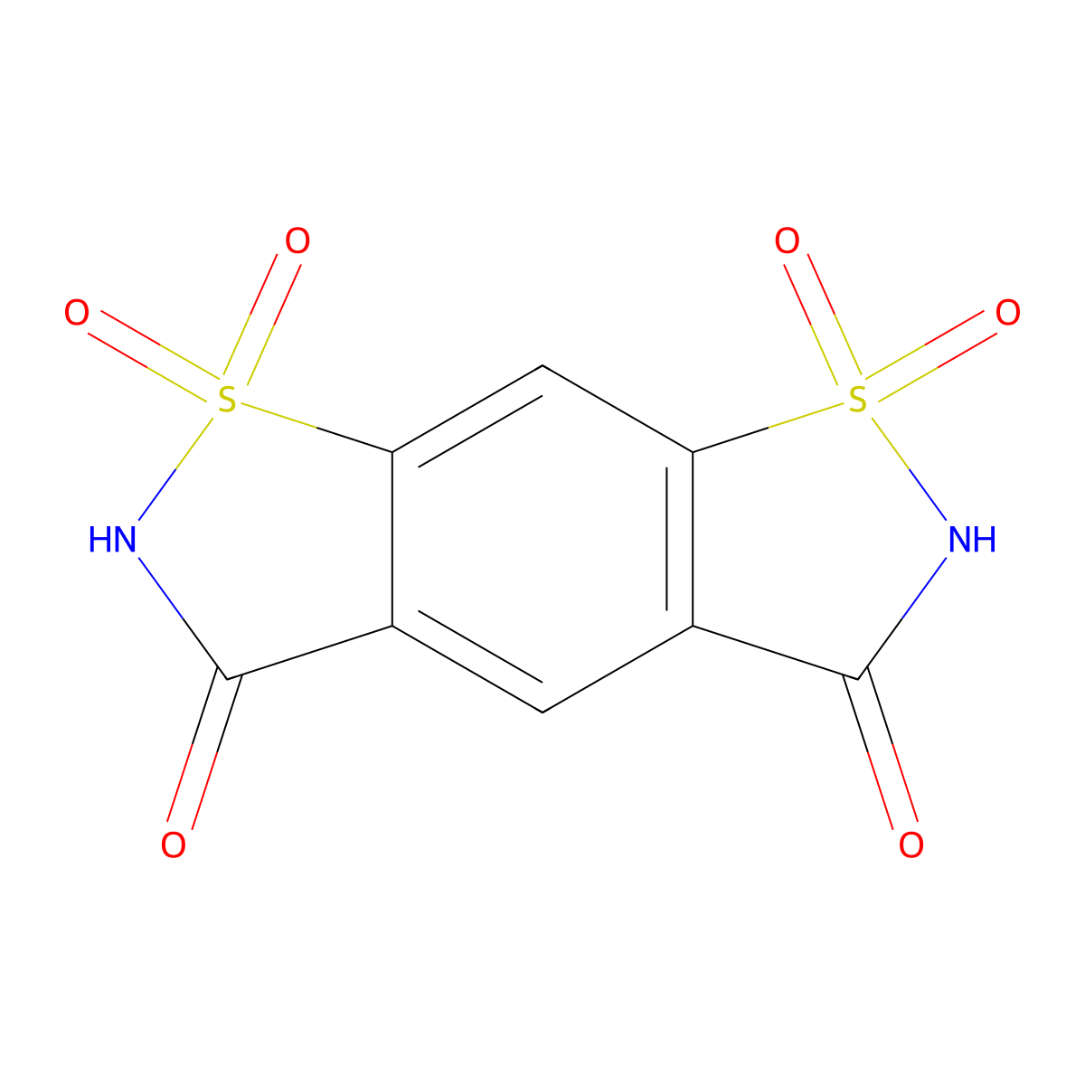 isothiazolo[4,5-f][1,2]benzisothiazole-3,5(2H,6H)-dione 1,1,7,7-tetraoxide molecular structure, CAS 22411-51-4