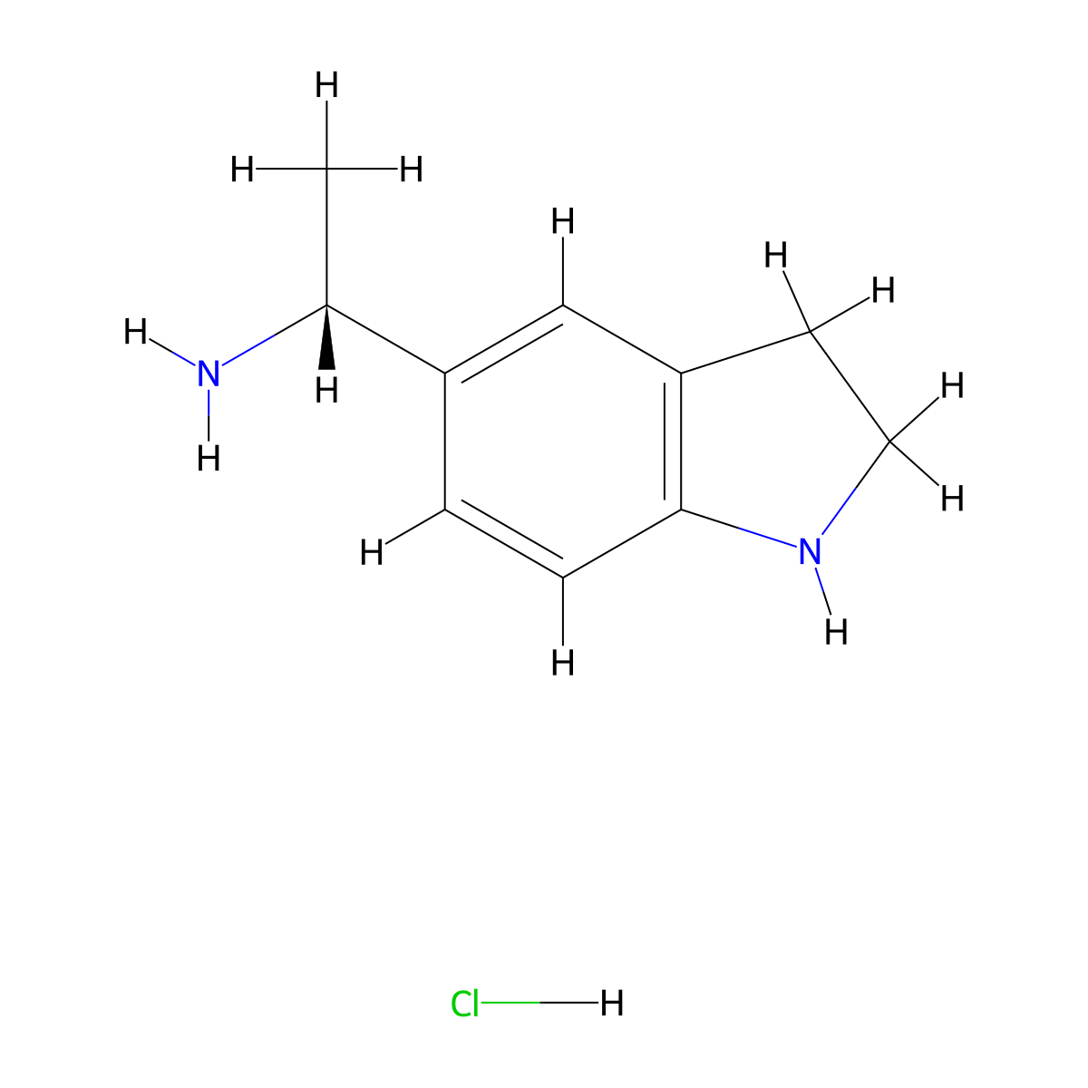 (1R)-1-(2,3-dihydro-1H-indol-5-yl)ethan-1-amine hydrochloride molecular structure, CAS 2241107-45-7