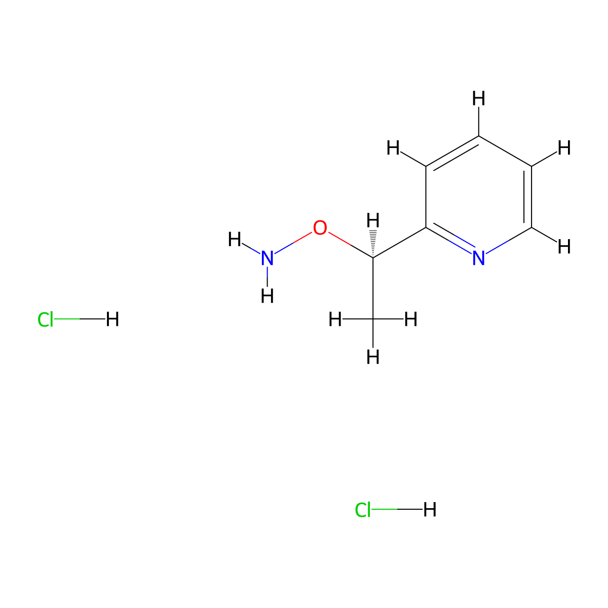 O-((1R)-1-(pyridin-2-yl)ethyl)hydroxylamine dihydrochloride molecular structure, CAS 2241107-47-9