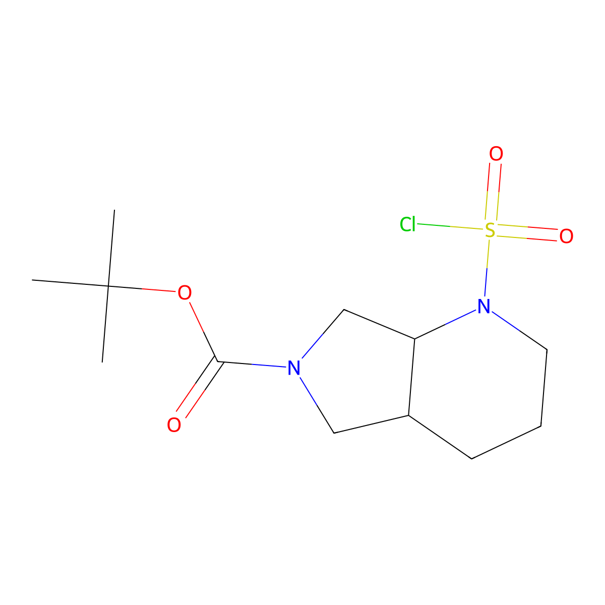 tert-butyl (4aS,7aS)-1-(chlorosulfonyl)-octahydro-1H-pyrrolo[3,4-b]pyridine-6-carboxylate molecular structure, CAS 2241107-48-0