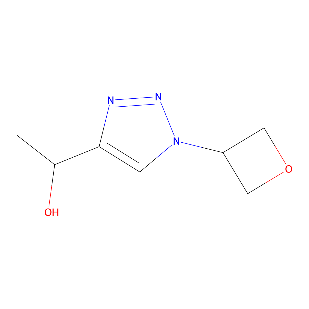 (1S)-1-[1-(oxetan-3-yl)-1H-1,2,3-triazol-4-yl]ethan-1-ol molecular structure, CAS 2241107-51-5