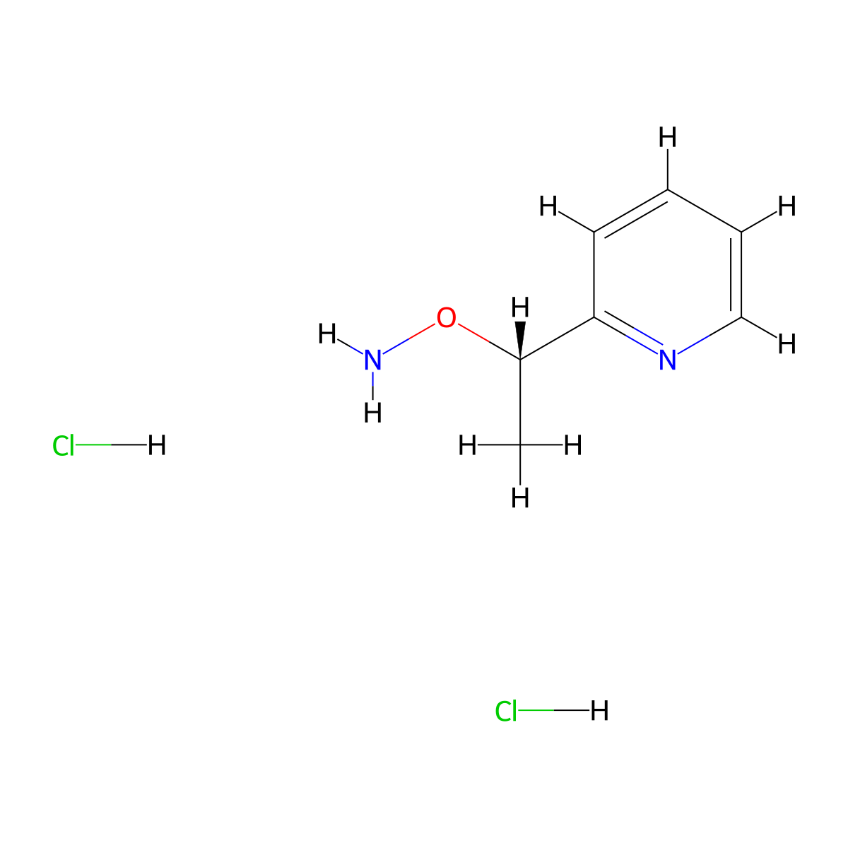 O-[(1S)-1-(pyridin-2-yl)ethyl]hydroxylaminedihydrochloride molecular structure, CAS 2241107-59-3