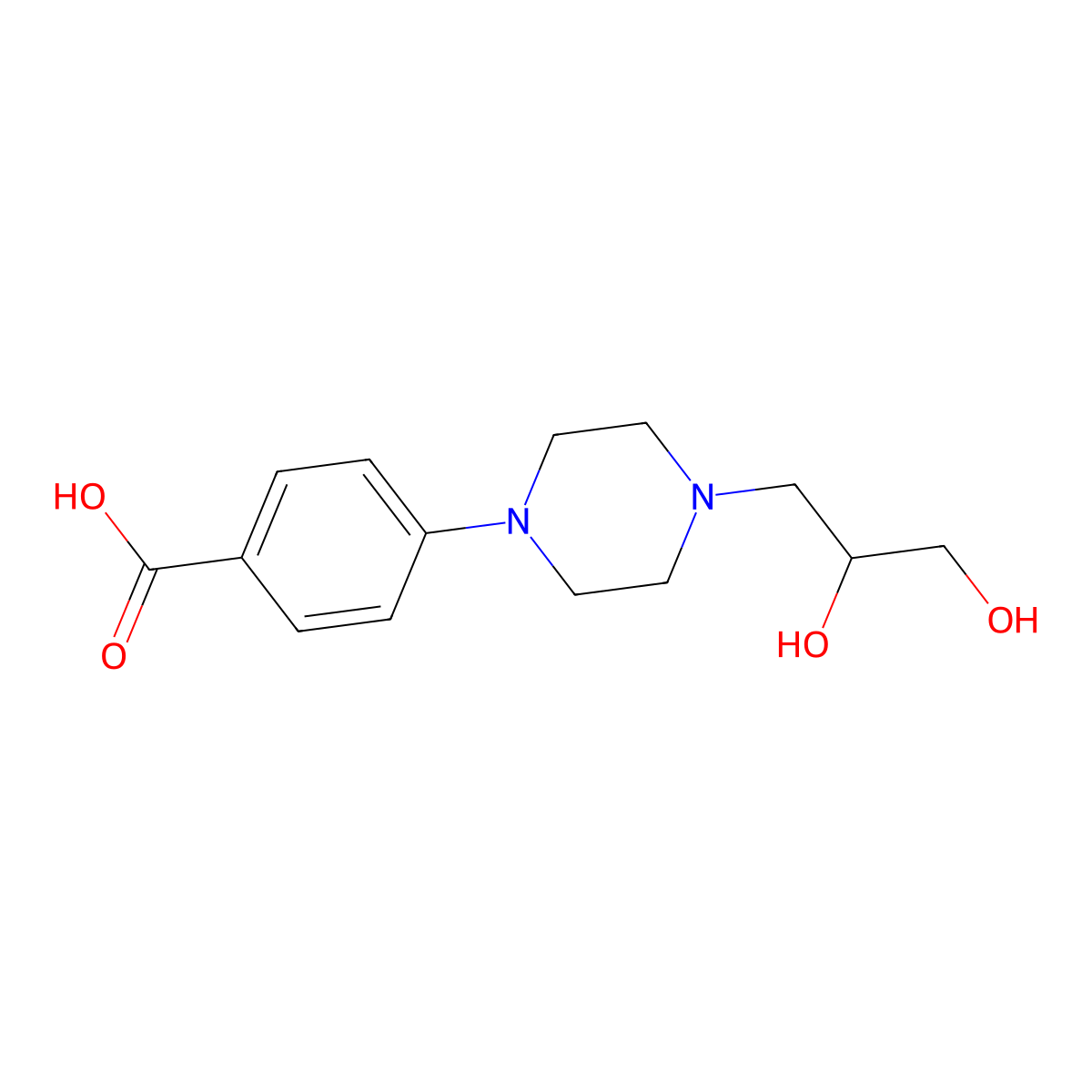 4-{4-[(2S)-2,3-dihydroxypropyl]piperazin-1-yl}benzoic acid molecular structure, CAS 2241107-60-6