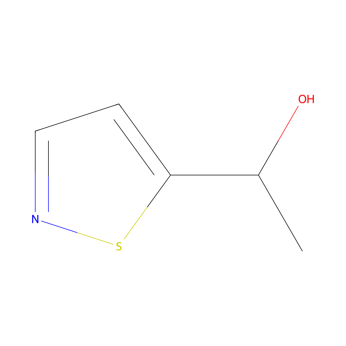 (1R)-1-(1,2-thiazol-5-yl)ethan-1-ol molecular structure, CAS 2241107-61-7