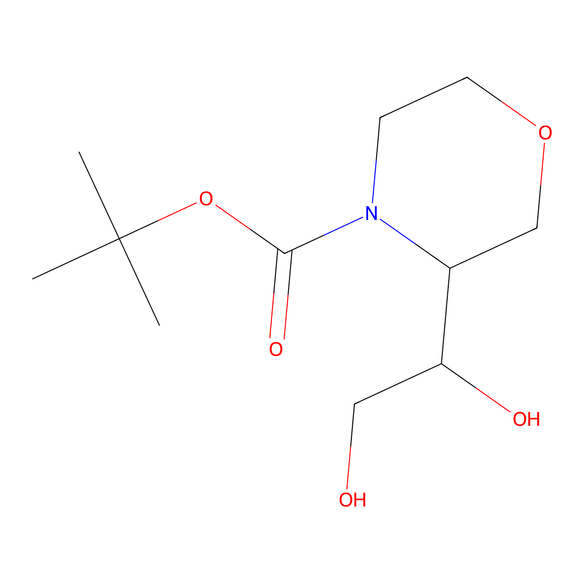 tert-butyl (3R)-3-((1R)-1,2-dihydroxyethyl)morpholine-4-carboxylate molecular structure, CAS 2241107-63-9