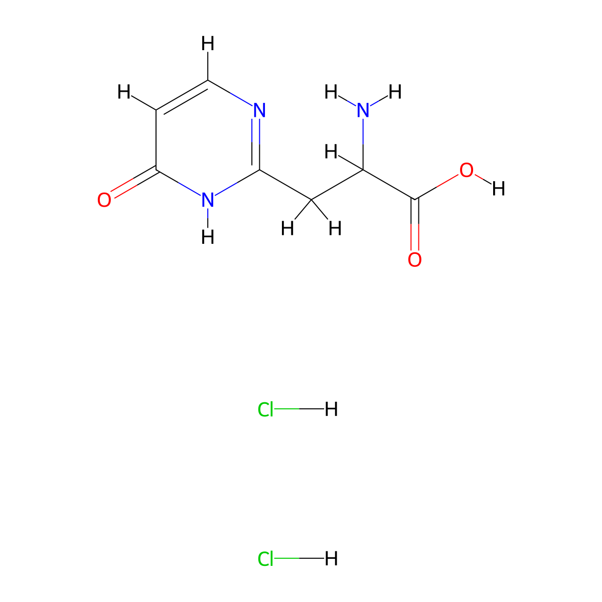 2-Amino-3-(4-hydroxypyrimidin-2-yl)propanoic acid dihydrochloride molecular structure, CAS 2241127-80-8