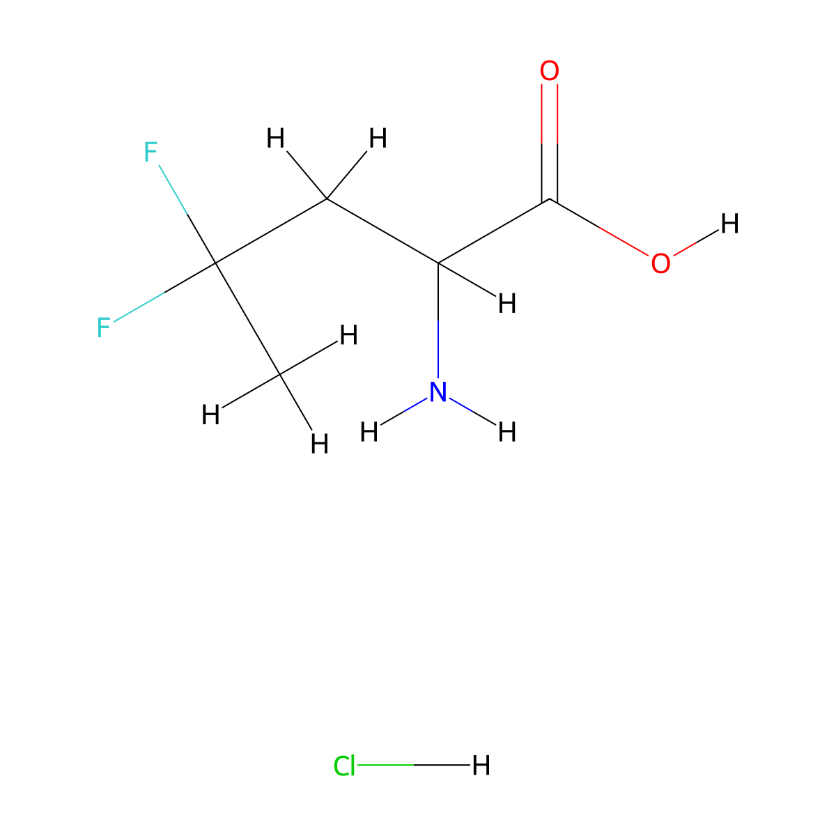 2-Amino-4,4-difluoropentanoic acid hydrochloride molecular structure, CAS 2241127-81-9