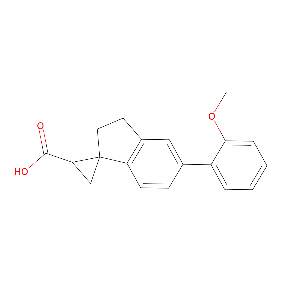 5'-(2-Methoxyphenyl)-2',3'-dihydrospiro[cyclopropane-1,1'-indene]-2-carboxylic acid molecular structure, CAS 2241127-84-2
