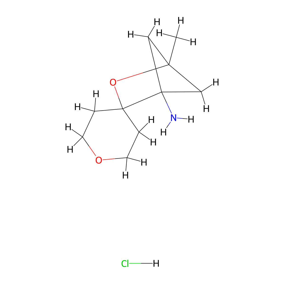 4-Methyl-3-oxaspiro[bicyclo[2.1.1]hexane-2,4'-oxane]-1-amine hydrochloride molecular structure, CAS 2241127-88-6