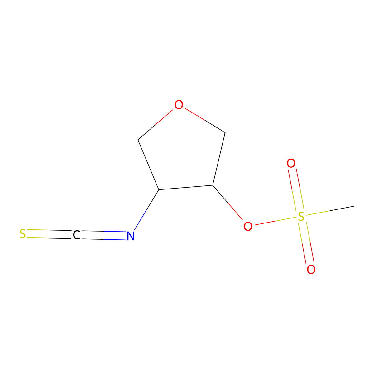 rac-(3R,4S)-4-isothiocyanatooxolan-3-yl methanesulfonate molecular structure, CAS 2241127-90-0