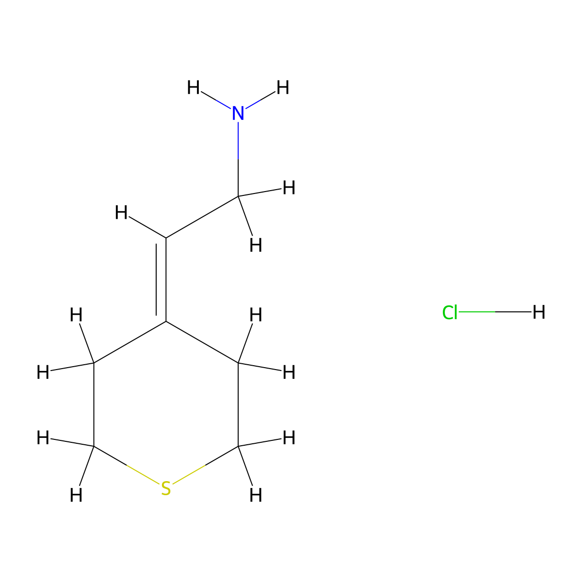 2-(Thian-4-ylidene)ethan-1-amine hydrochloride molecular structure, CAS 2241127-93-3