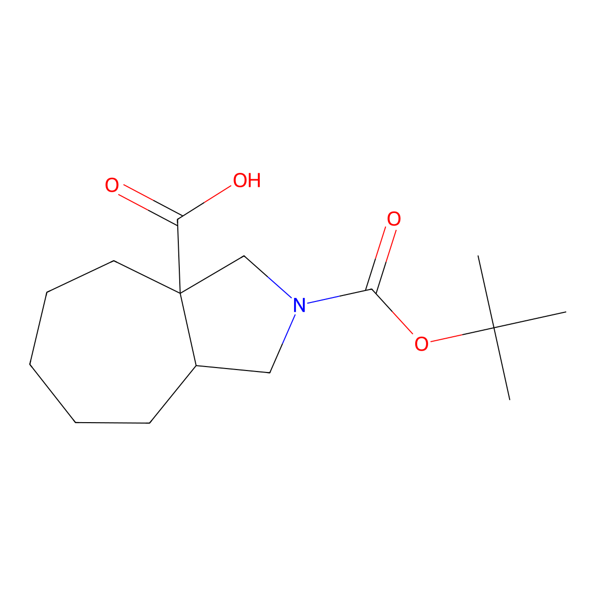 2-[(Tert-butoxy)carbonyl]-decahydrocyclohepta[c]pyrrole-3a-carboxylic acid molecular structure, CAS 2241127-99-9
