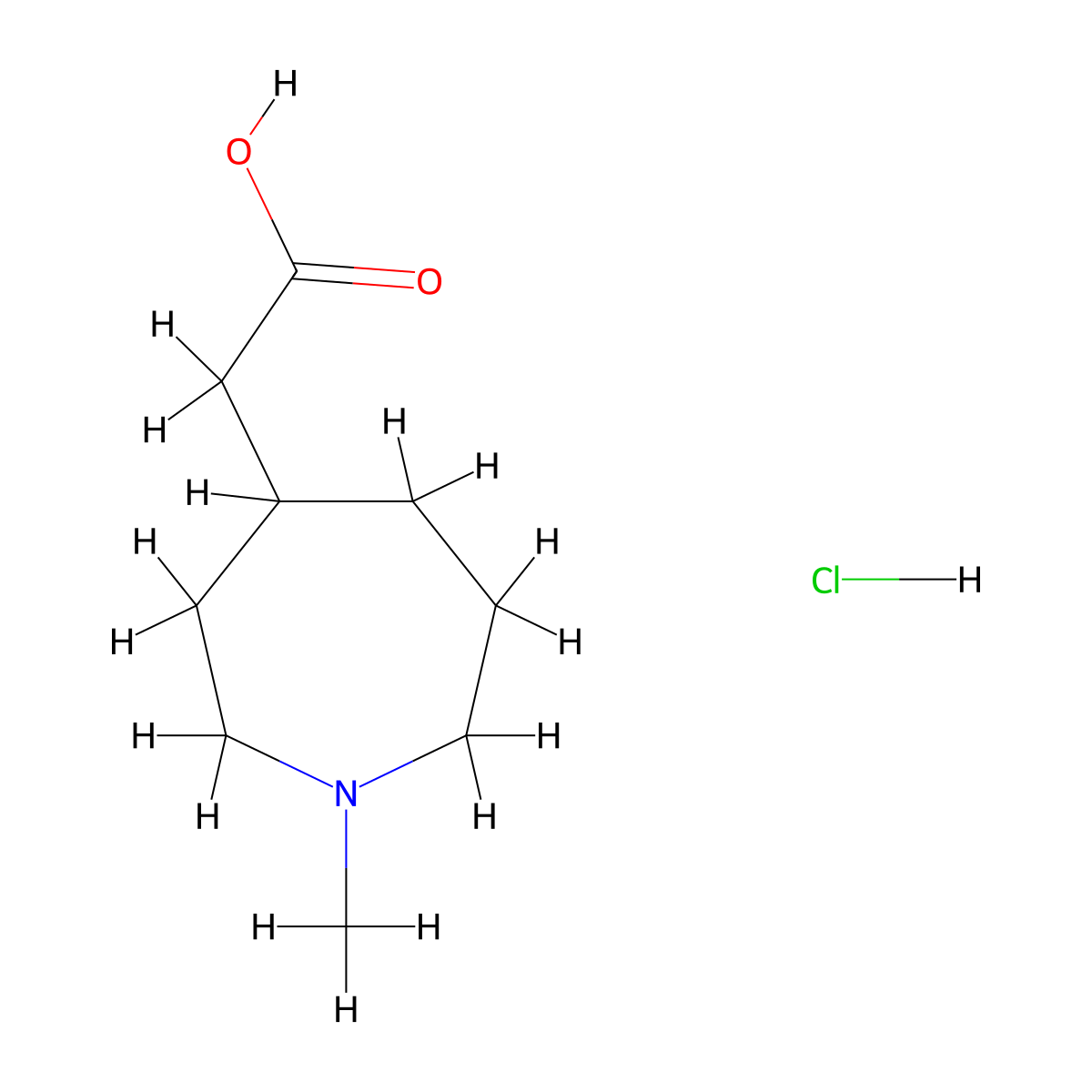 2-(1-Methylazepan-4-yl)acetic acid hydrochloride molecular structure, CAS 2241128-00-5