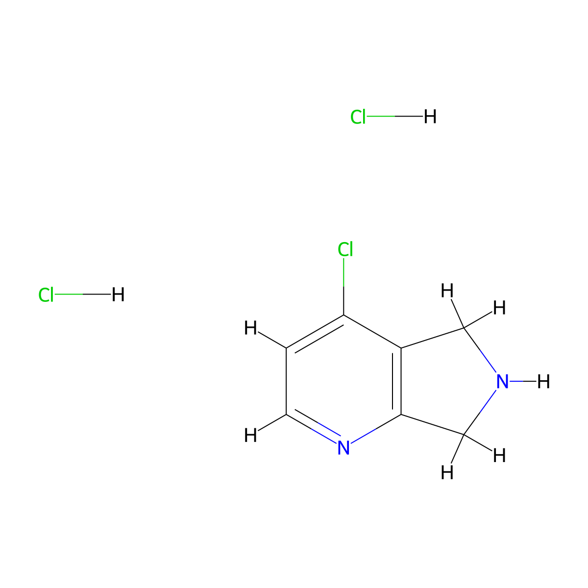 4-chloro-5H,6H,7H-pyrrolo(3,4-b)pyridine dihydrochloride molecular structure, CAS 2241128-01-6