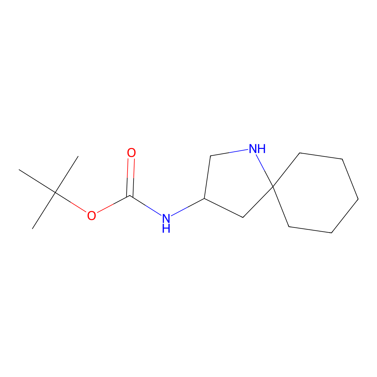tert-butyl N-{1-azaspiro[4.5]decan-3-yl}carbamate molecular structure, CAS 2241128-08-3