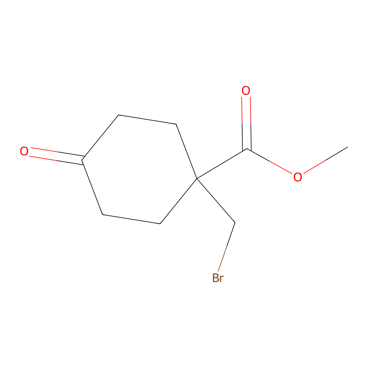 Methyl 1-(bromomethyl)-4-oxocyclohexane-1-carboxylate molecular structure, CAS 2241128-18-5