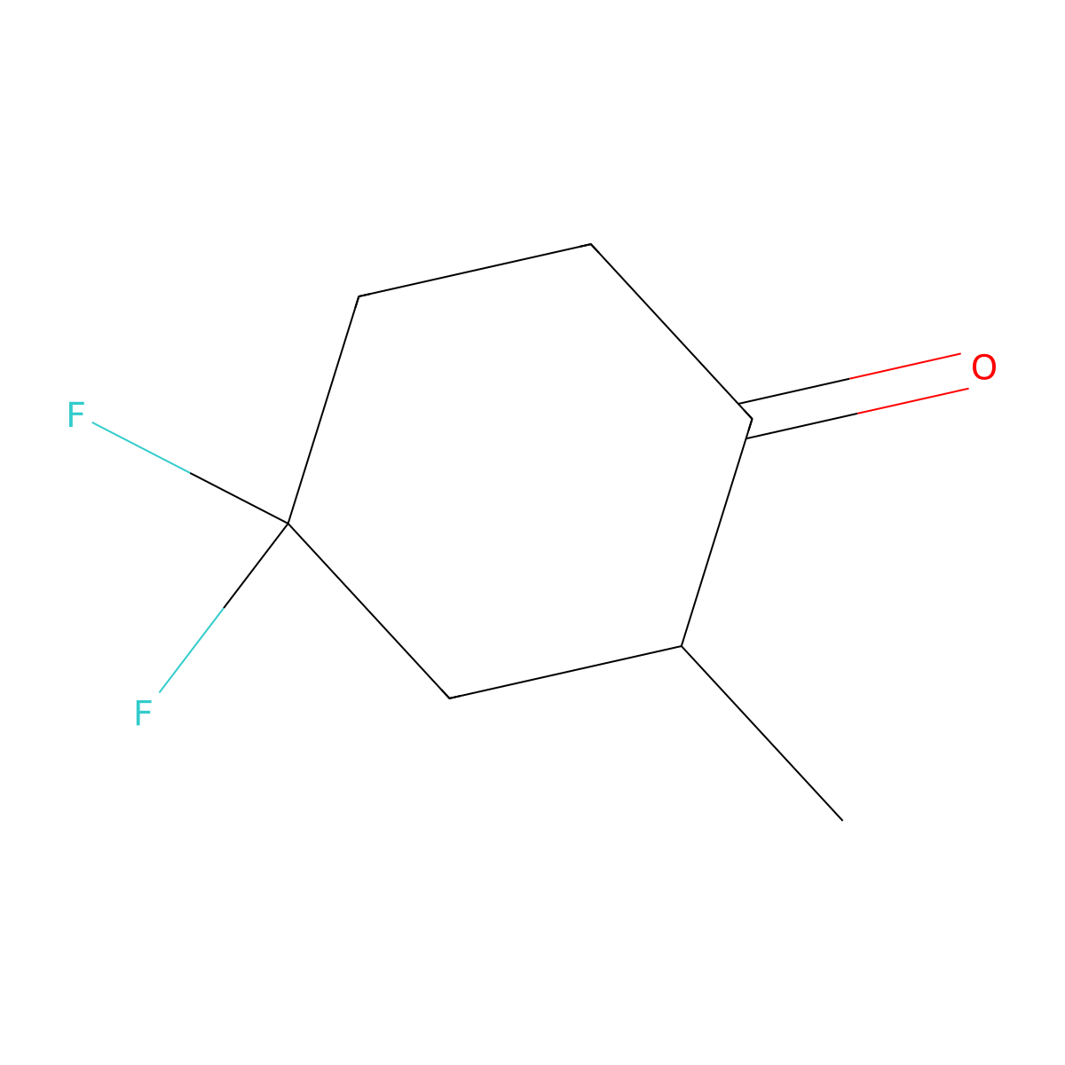 4,4-Difluoro-2-methylcyclohexan-1-one molecular structure, CAS 2241128-23-2