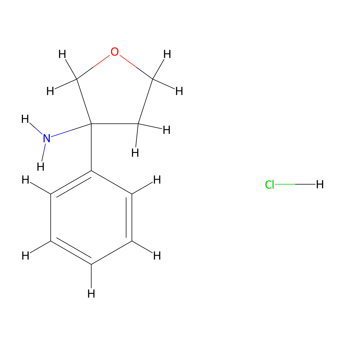 3-Phenyloxolan-3-amine hydrochloride molecular structure, CAS 2241128-24-3