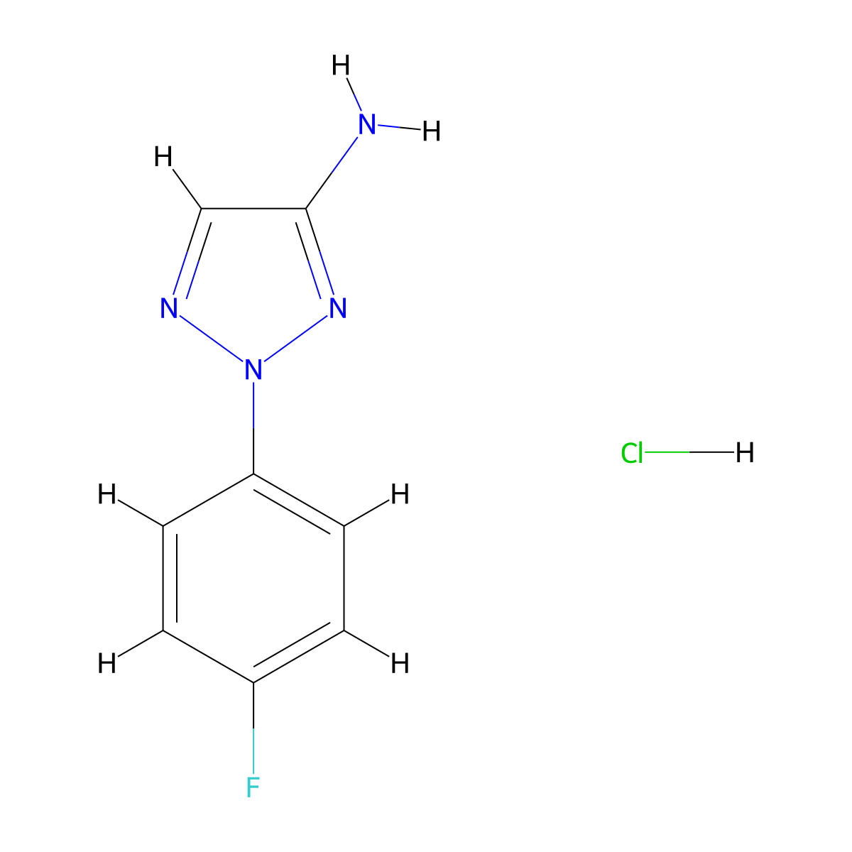 2-(4-fluorophenyl)-2H-1,2,3-triazol-4-amine hydrochloride molecular structure, CAS 2241128-25-4