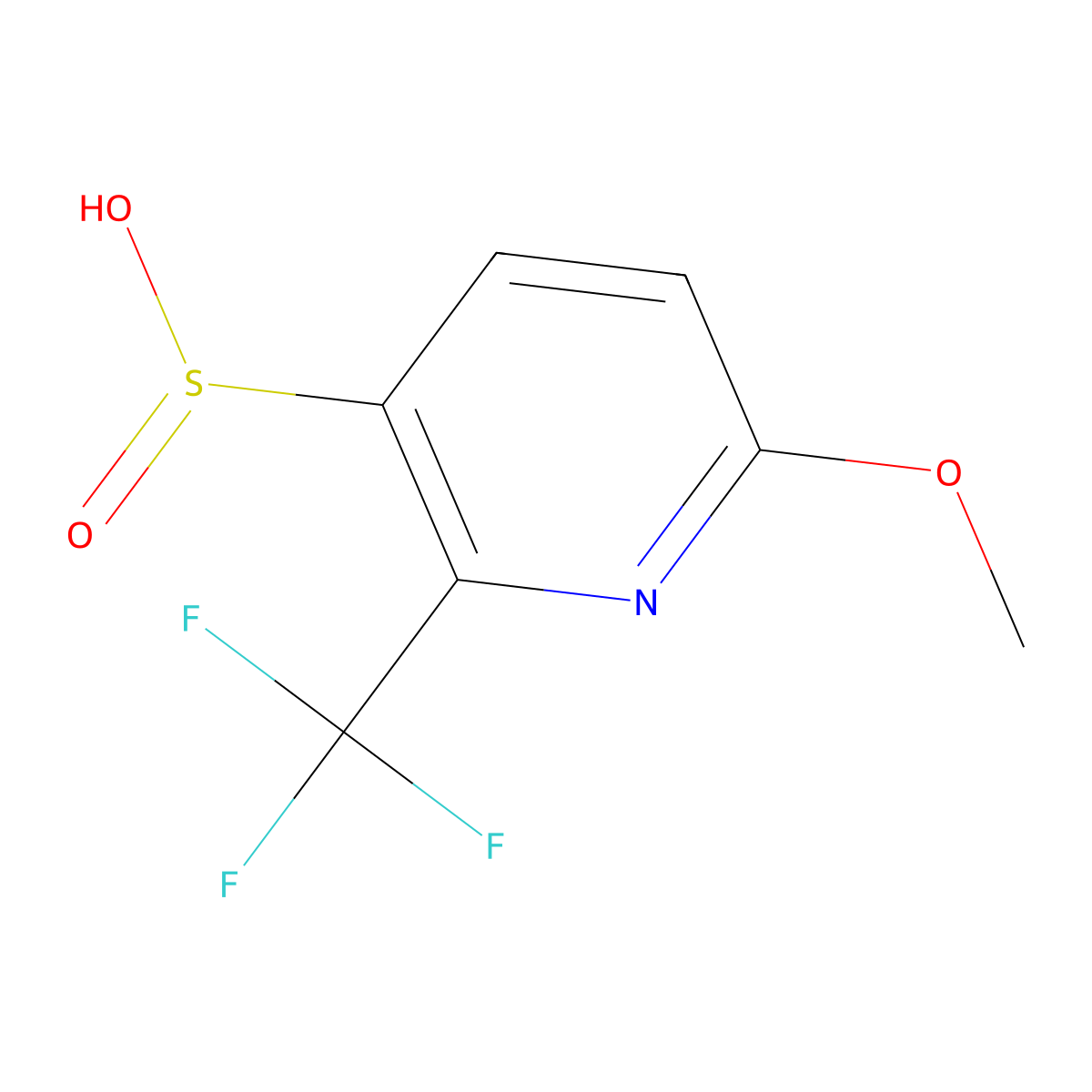 6-Methoxy-2-(trifluoromethyl)pyridine-3-sulfinic acid molecular structure, CAS 2241128-31-2