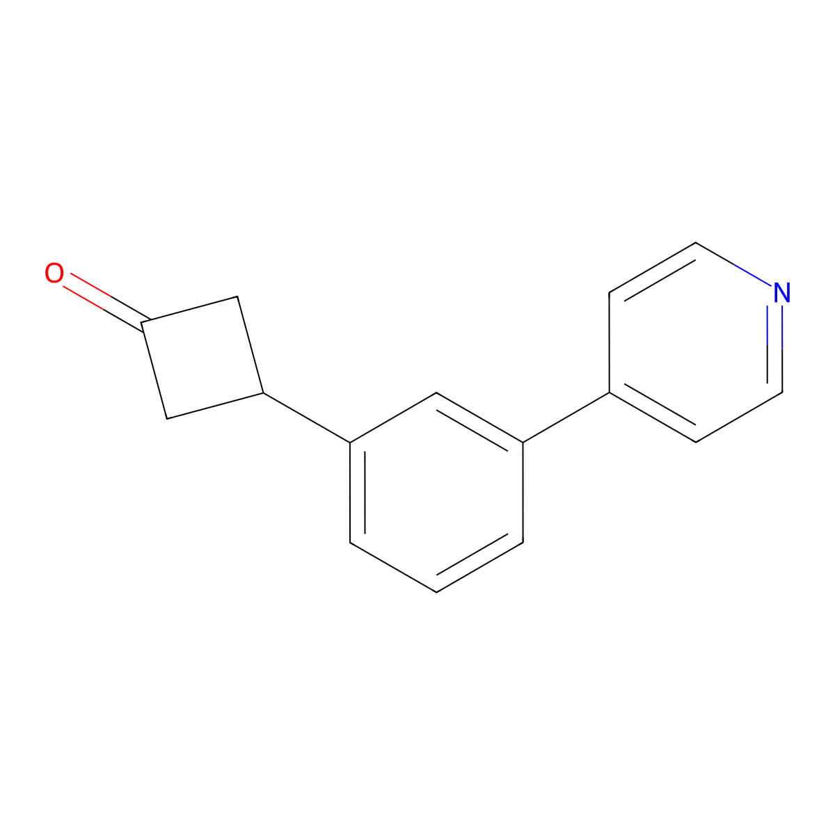 3-[3-(Pyridin-4-yl)phenyl]cyclobutan-1-one molecular structure, CAS 2241128-34-5