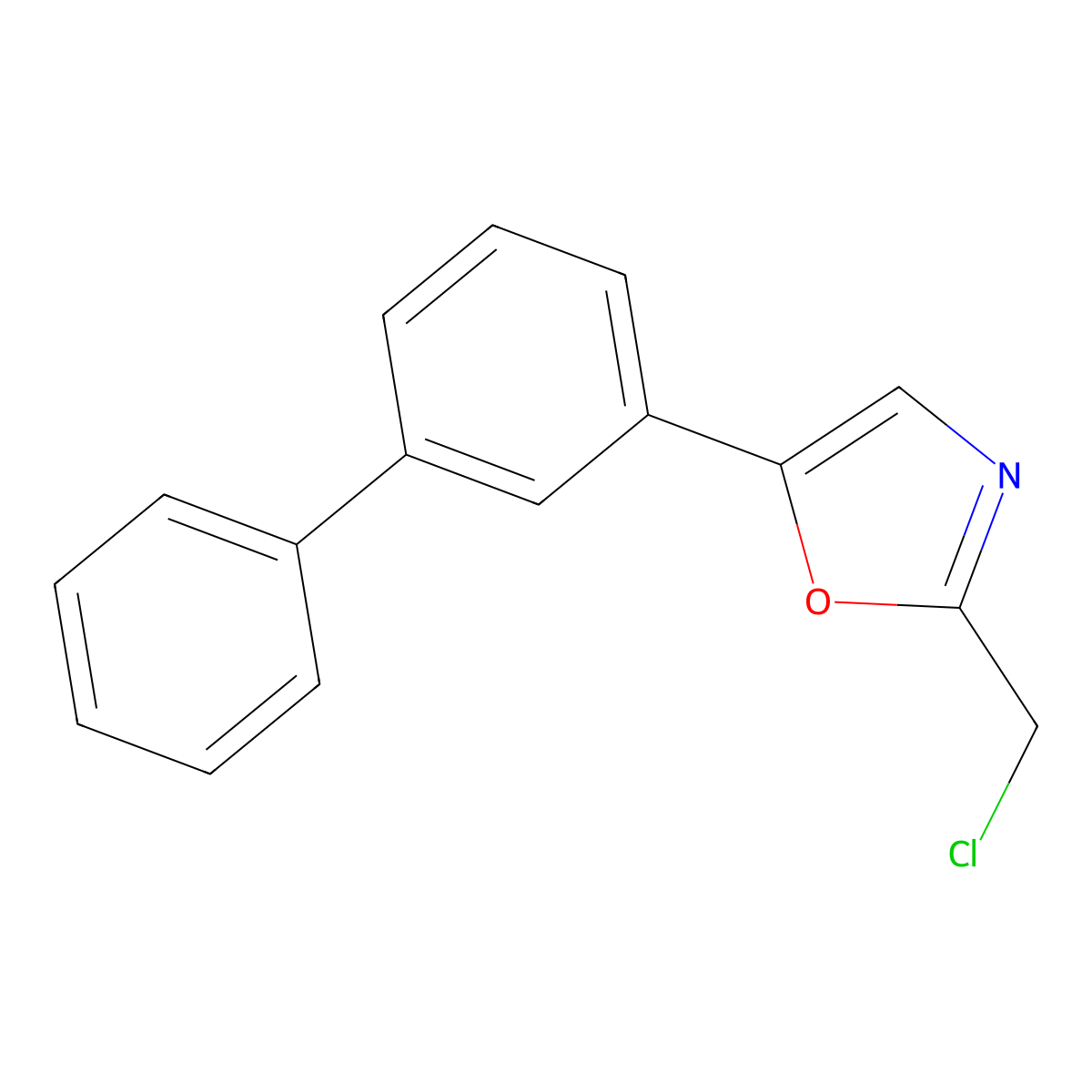 2-(Chloromethyl)-5-(3-phenylphenyl)-1,3-oxazole molecular structure, CAS 2241128-35-6