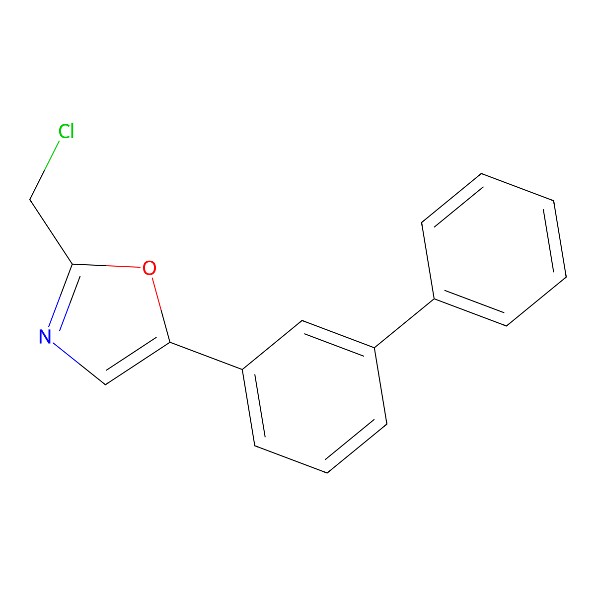 2-(Chloromethyl)-5-(3-phenylphenyl)-1,3-oxazole molecular structure, CAS 2241128-35-6