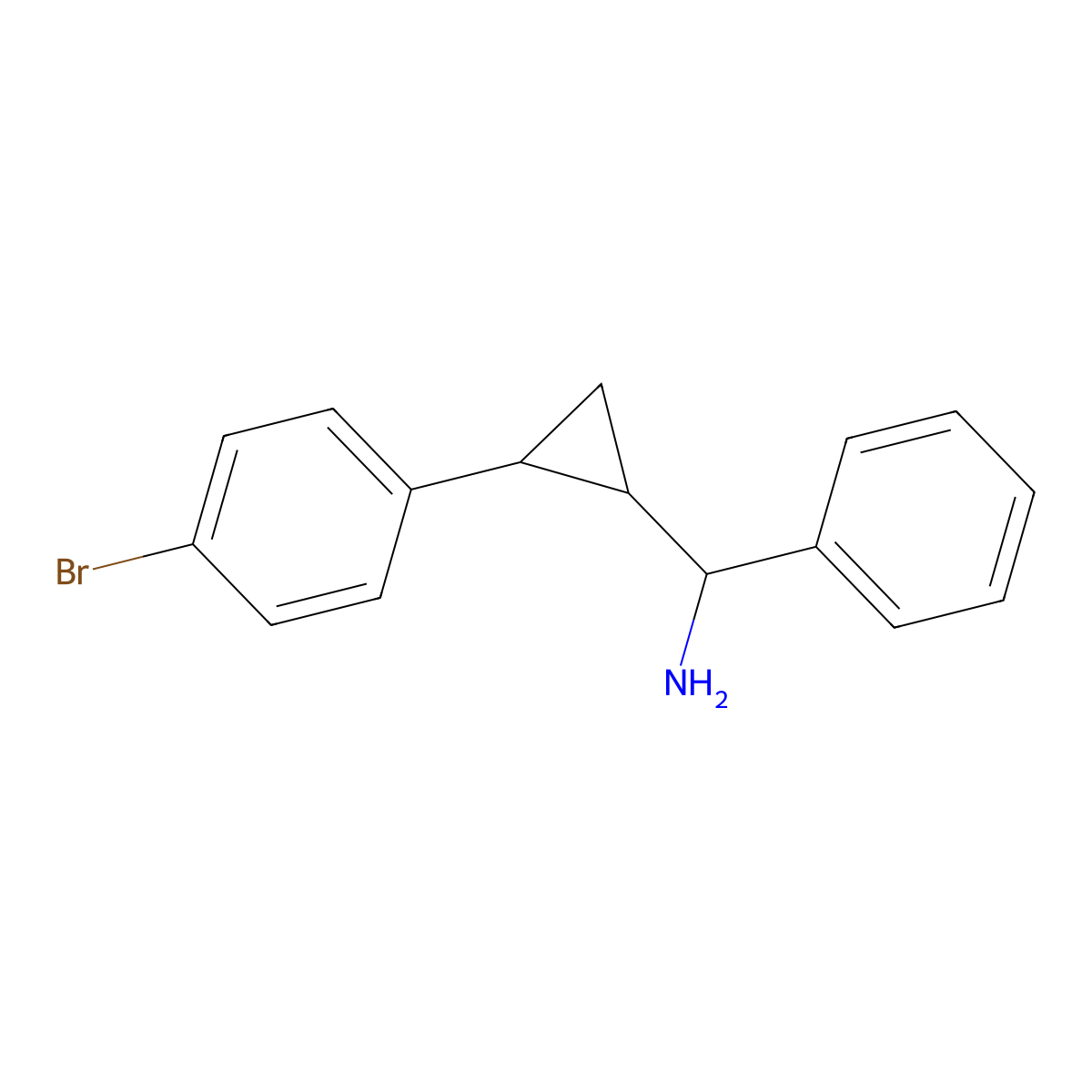 1-[2-(4-Bromophenyl)cyclopropyl]-1-phenylmethanamine molecular structure, CAS 2241128-38-9