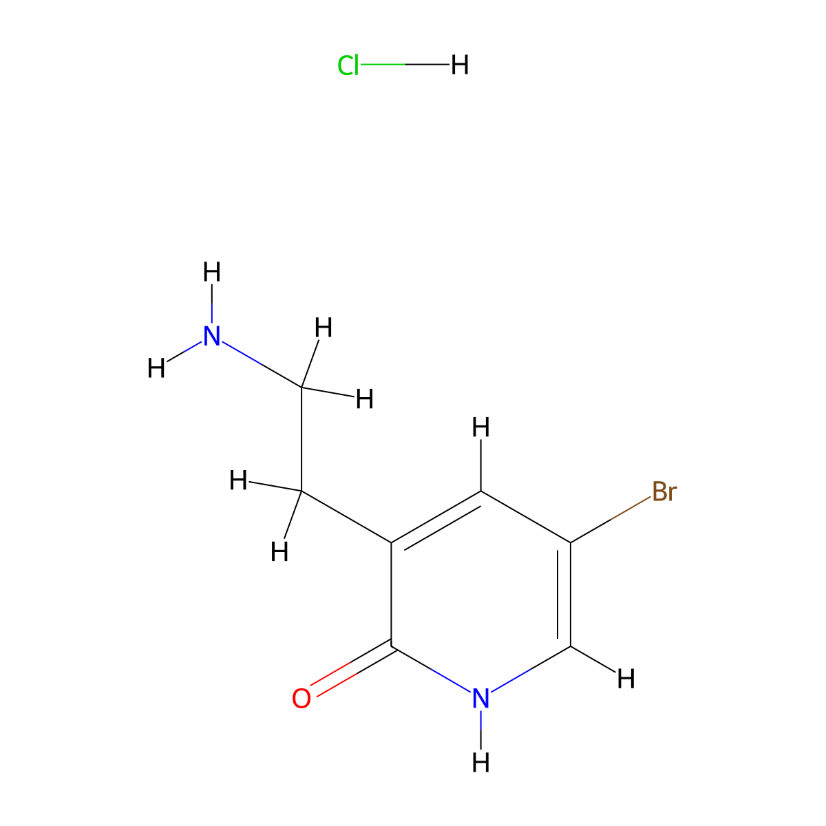3-(2-Aminoethyl)-5-bromo-1,2-dihydropyridin-2-one hydrochloride molecular structure, CAS 2241128-40-3