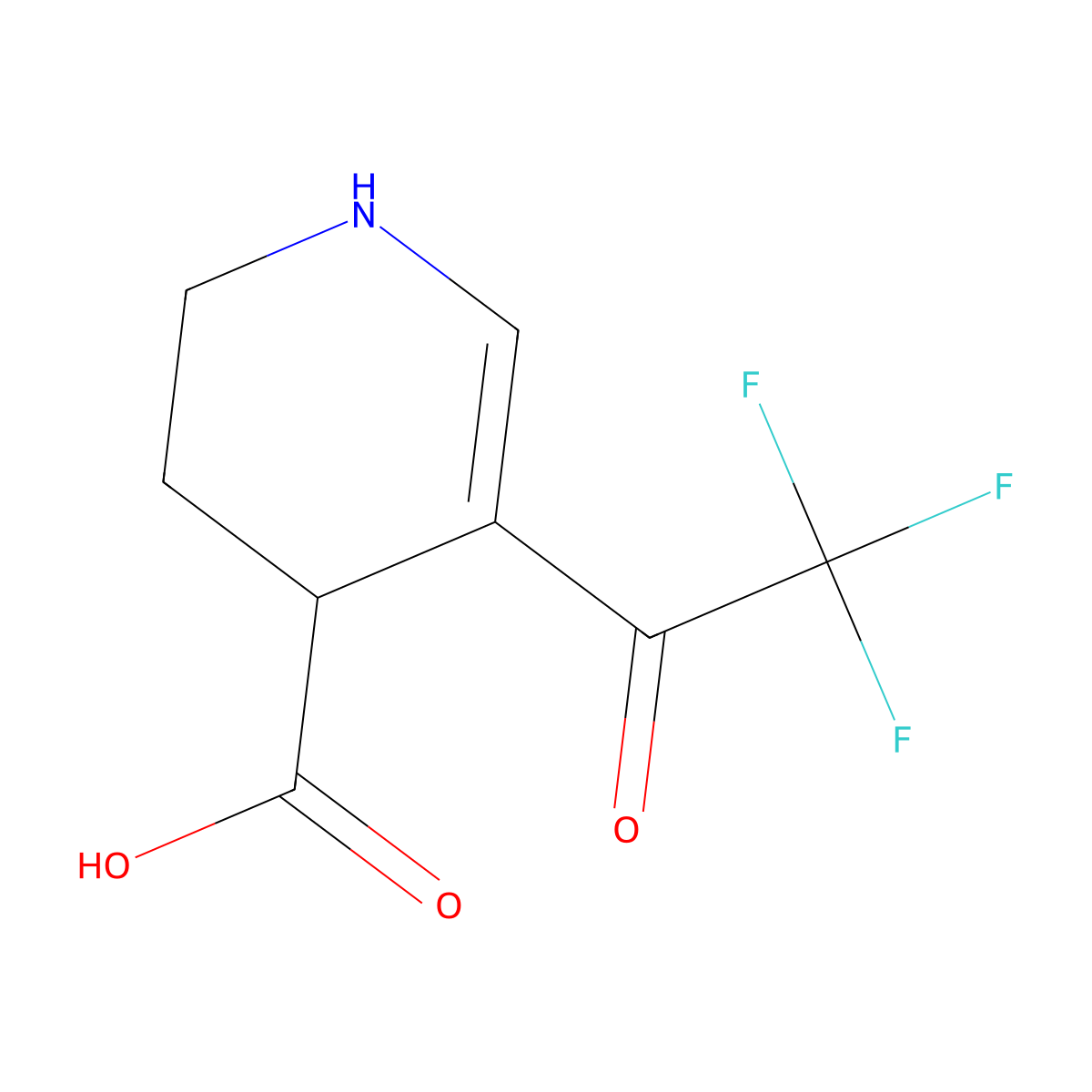 5-(Trifluoroacetyl)-1,2,3,4-tetrahydropyridine-4-carboxylic acid molecular structure, CAS 2241128-53-8