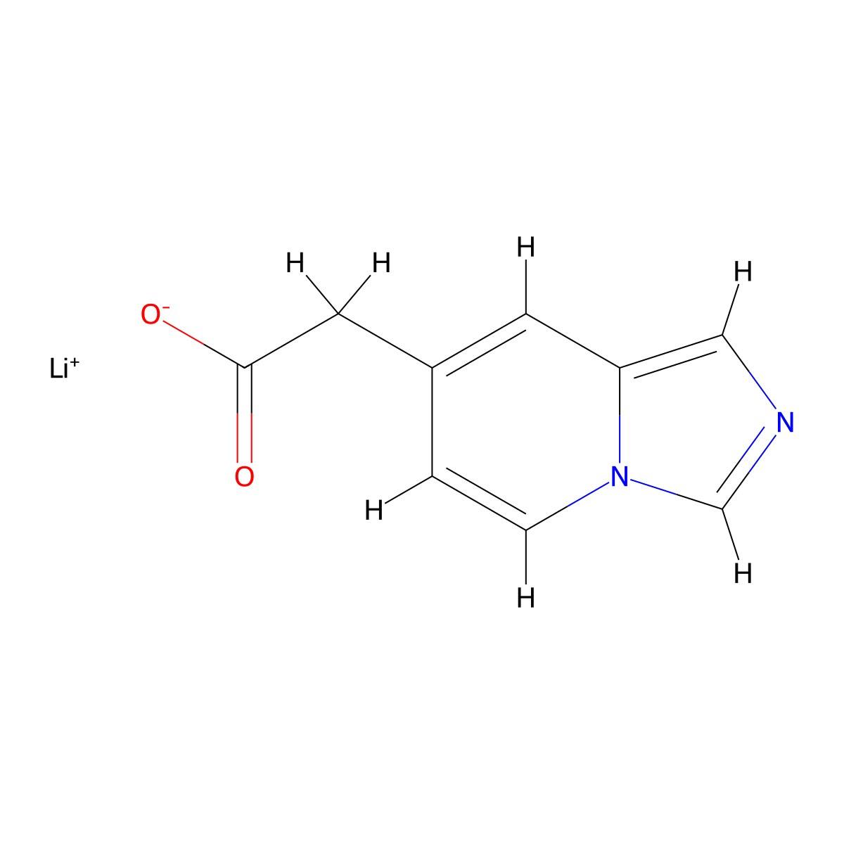 Lithium(1+) ion 2-(imidazo(1,5-a)pyridin-7-yl)acetate molecular structure, CAS 2241128-54-9