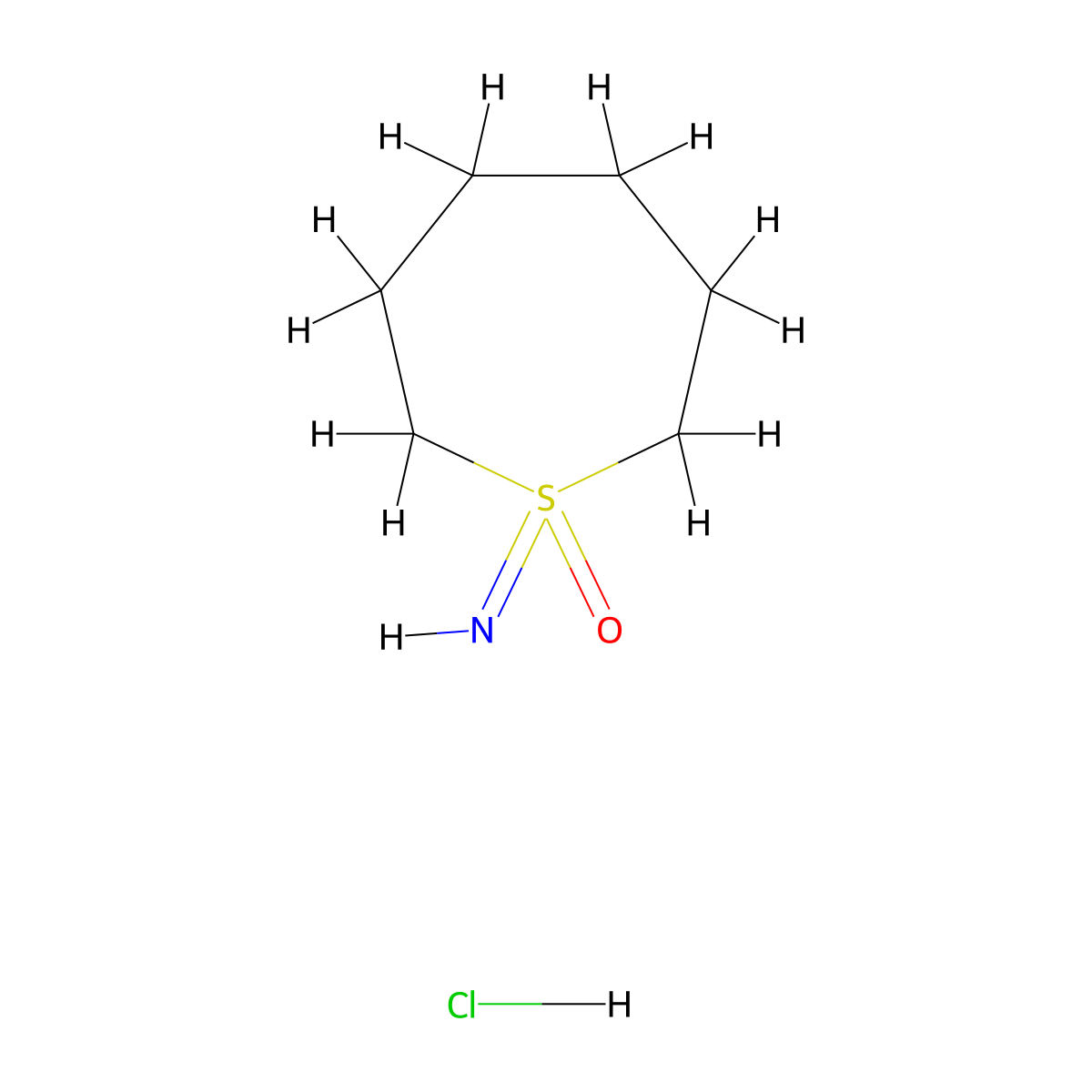 1-Imino-1lambda6-thiepan-1-one hydrochloride molecular structure, CAS 2241128-62-9